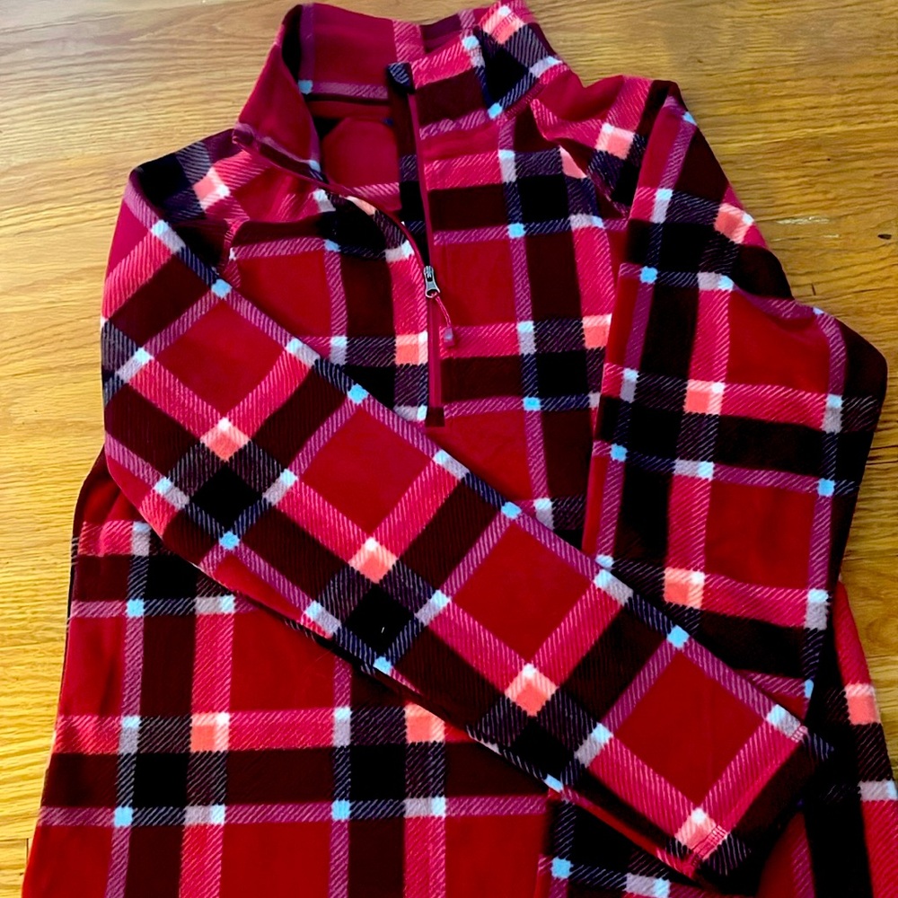 plaid quarter zip jacket